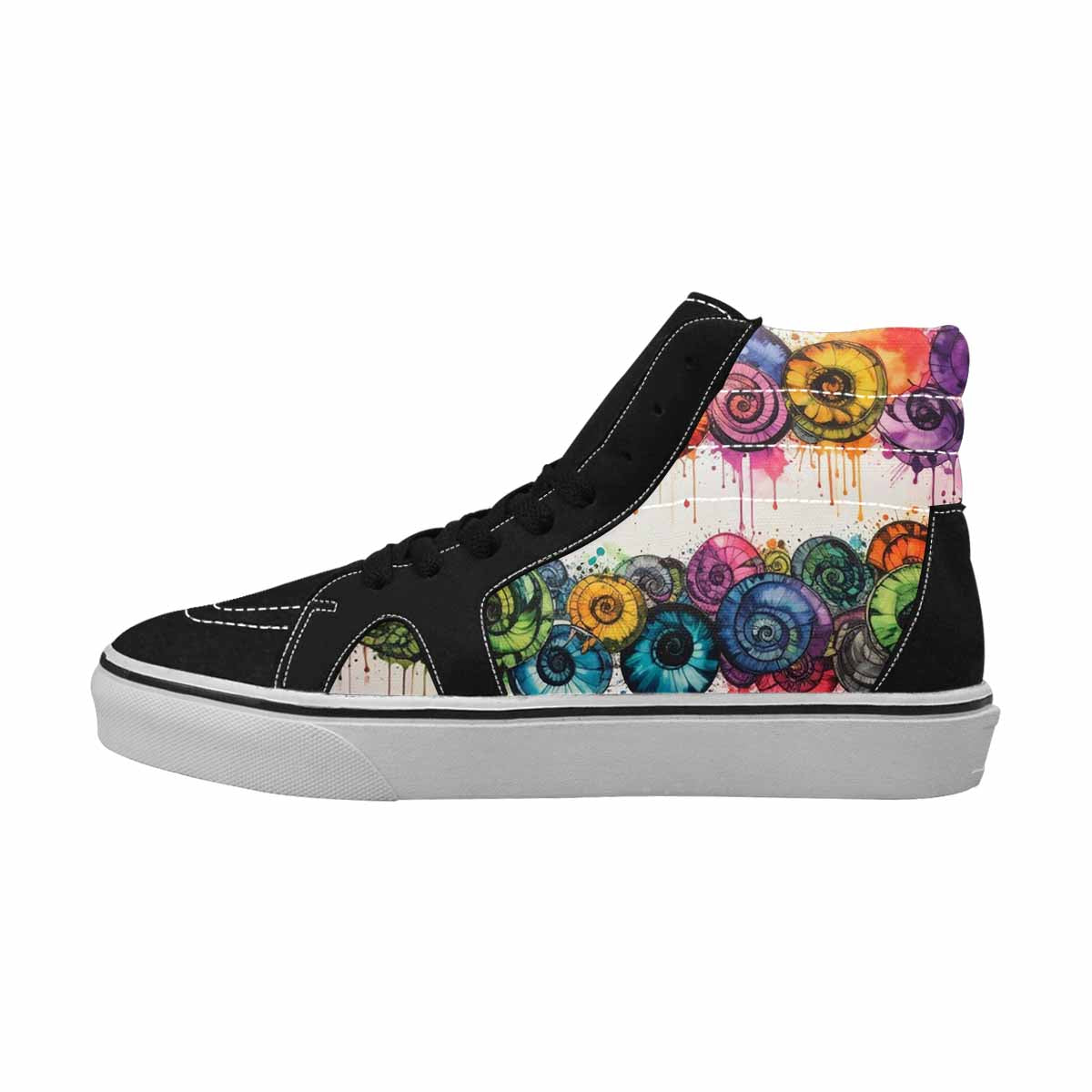MEN'S Tie High Top Canvas Vibrant Chaos Custom Sneakers