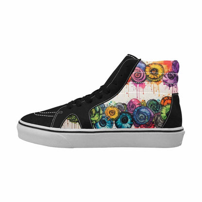 MEN'S Tie High Top Canvas Vibrant Chaos Custom Sneakers