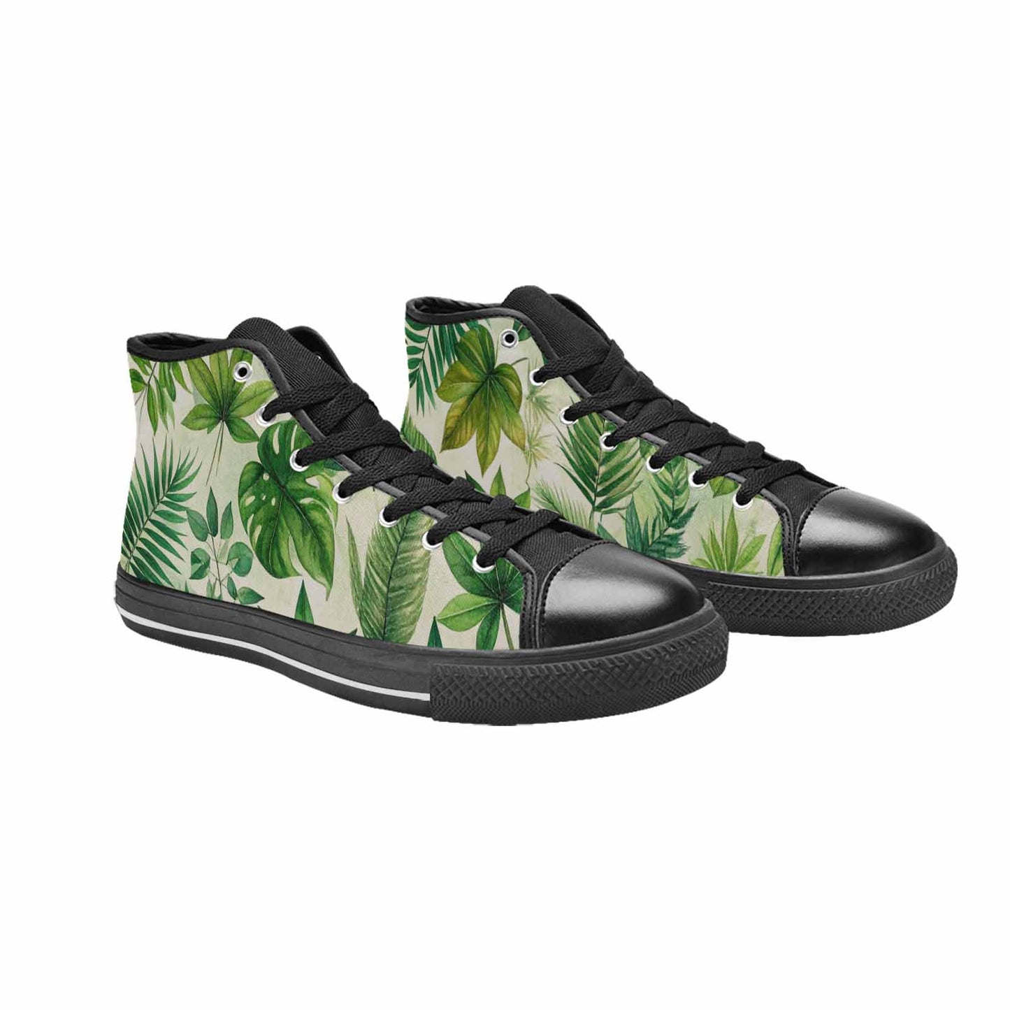 WOMEN'S Seven-Point Palmate Leaf High Top Canvas Neon Fantasy Shoes
