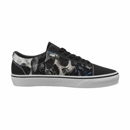 WOMEN'S Skull Roses Lace-Up Canvas Vibrant Chaos Custom Sneakers