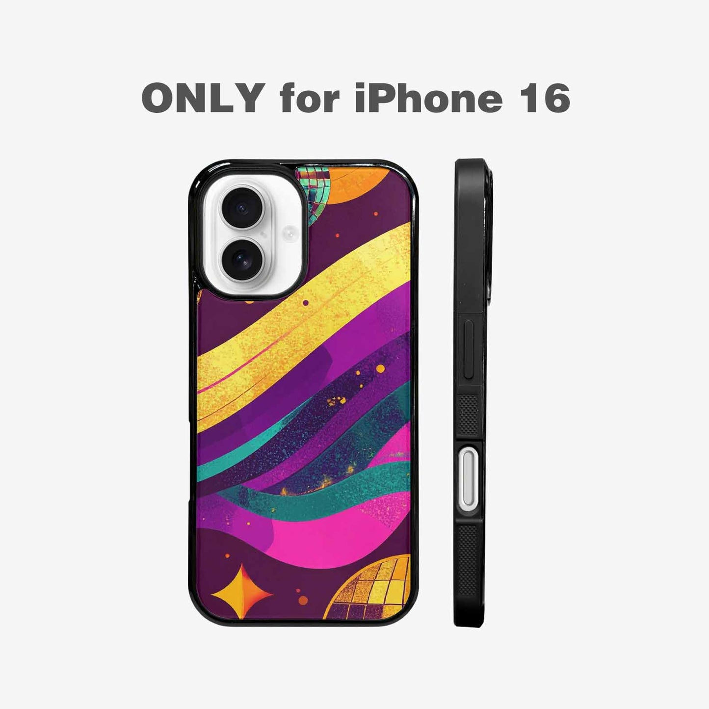 iPhone 16 Case — 1970s Disco Art Pattern, Personalized Phone Case