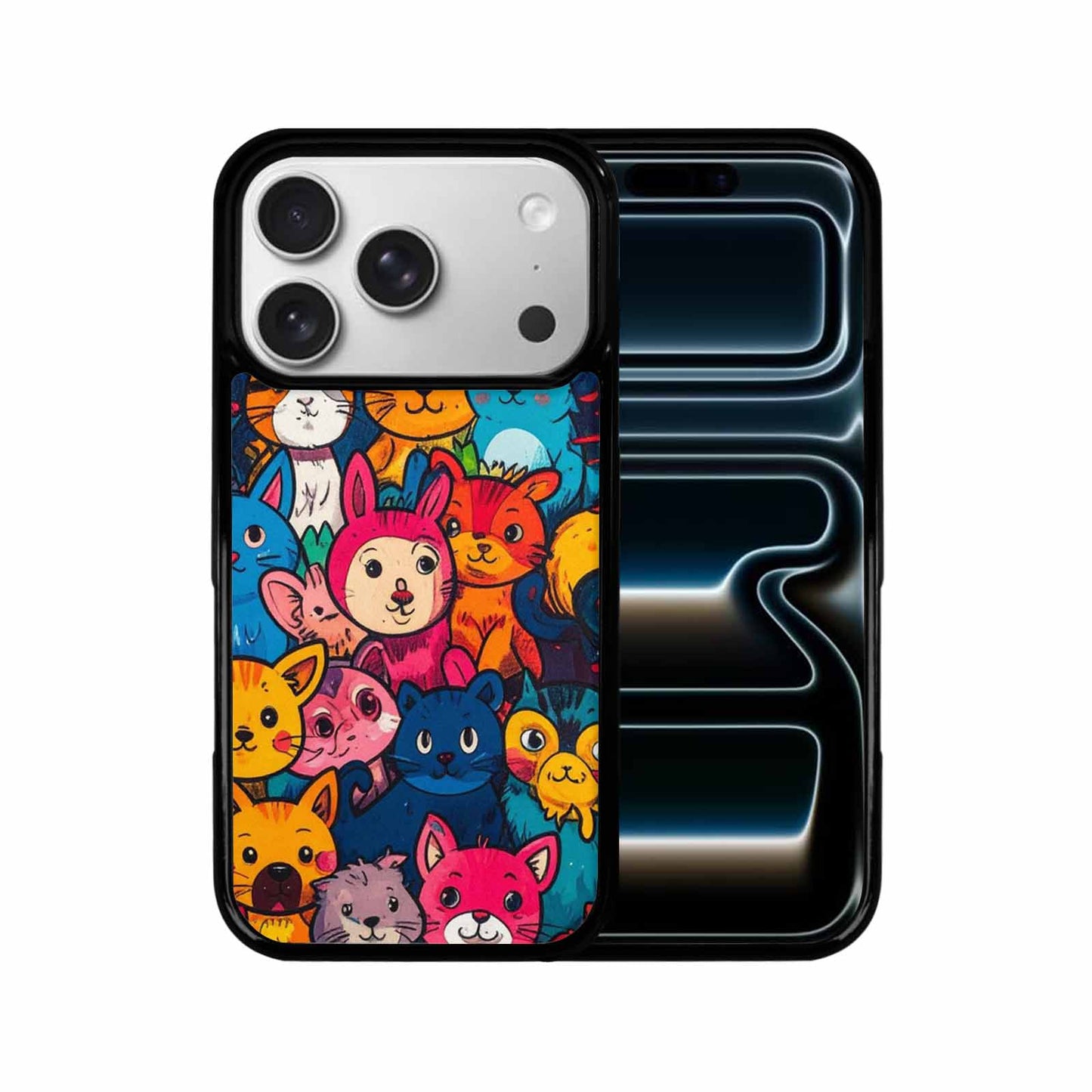 iPhone 17 Pro Case — Seamless Tileable Pattern Of Overlapping Cartoon, Custom Phone Case