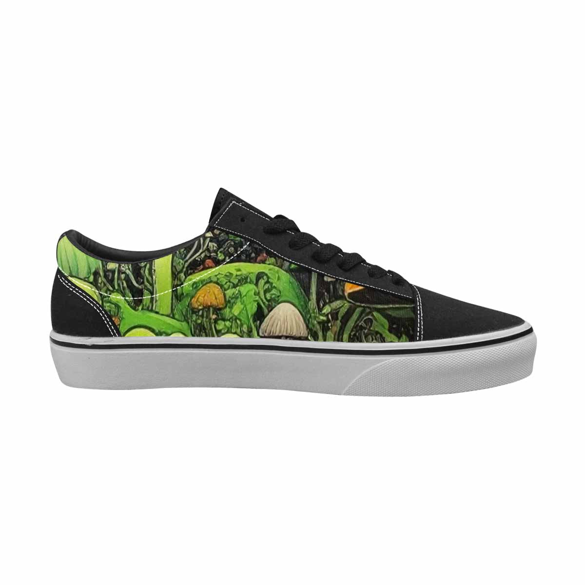 WOMEN'S Rainbow Drip Mushrooms Lace-Up Canvas Vibrant Chaos Custom Sneakers