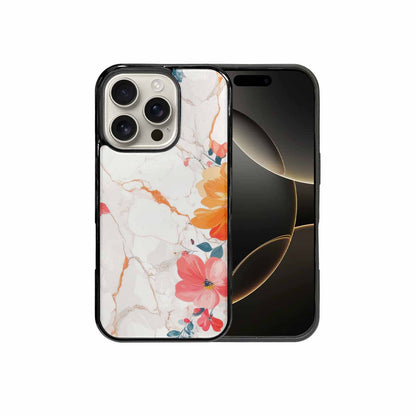 iPhone 16 Pro Case — Marble Floral, Custom Designed Case Cover