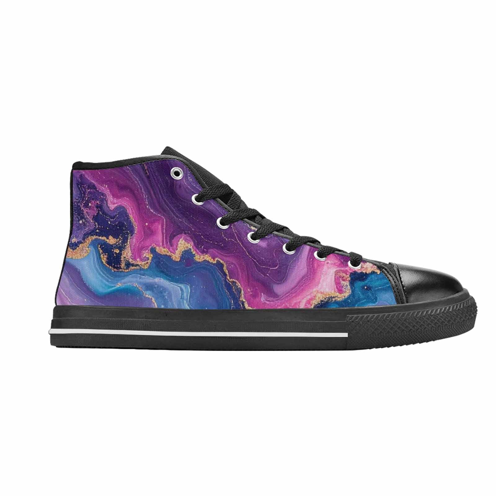 MEN'S Marble Galaxy High Top Canvas Vibrant Chaos Sneakers