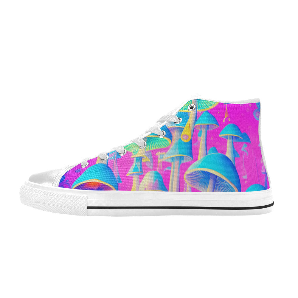 MEN'S Cc Mushroom Art 2 High Top Canvas Surreal Shoes