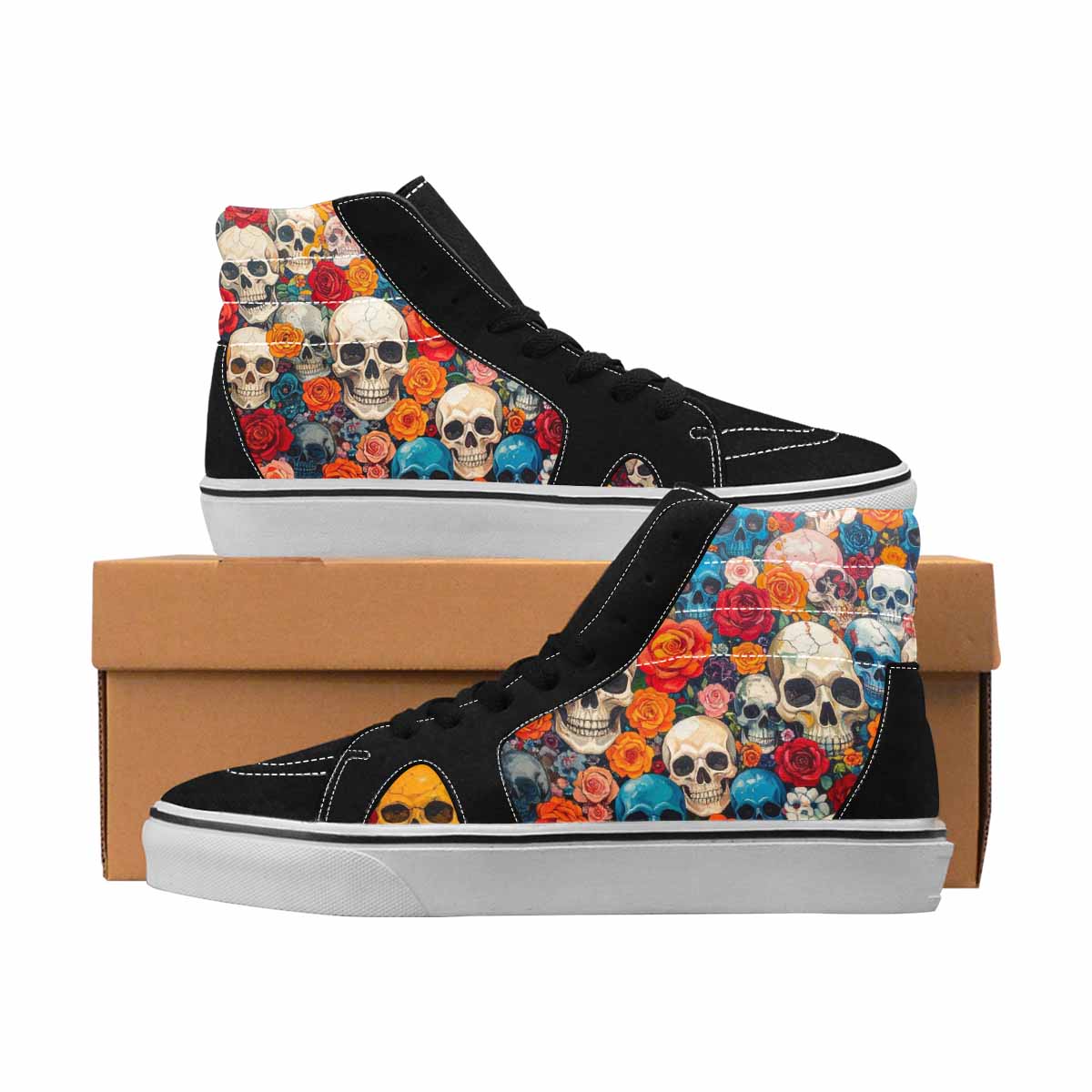 MEN'S Skulls High Top Canvas Statement Melting Art Limited Edition Sneakers