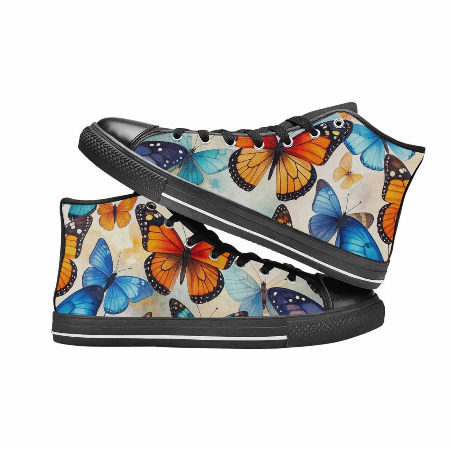 MEN'S Butterfly Wing High Top Canvas Vivid Custom Shoes
