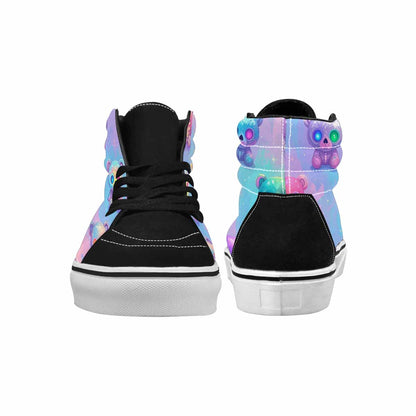 MEN'S Rainbow Teddy Skeletons Eye High Top Canvas Aesthetic Shoes