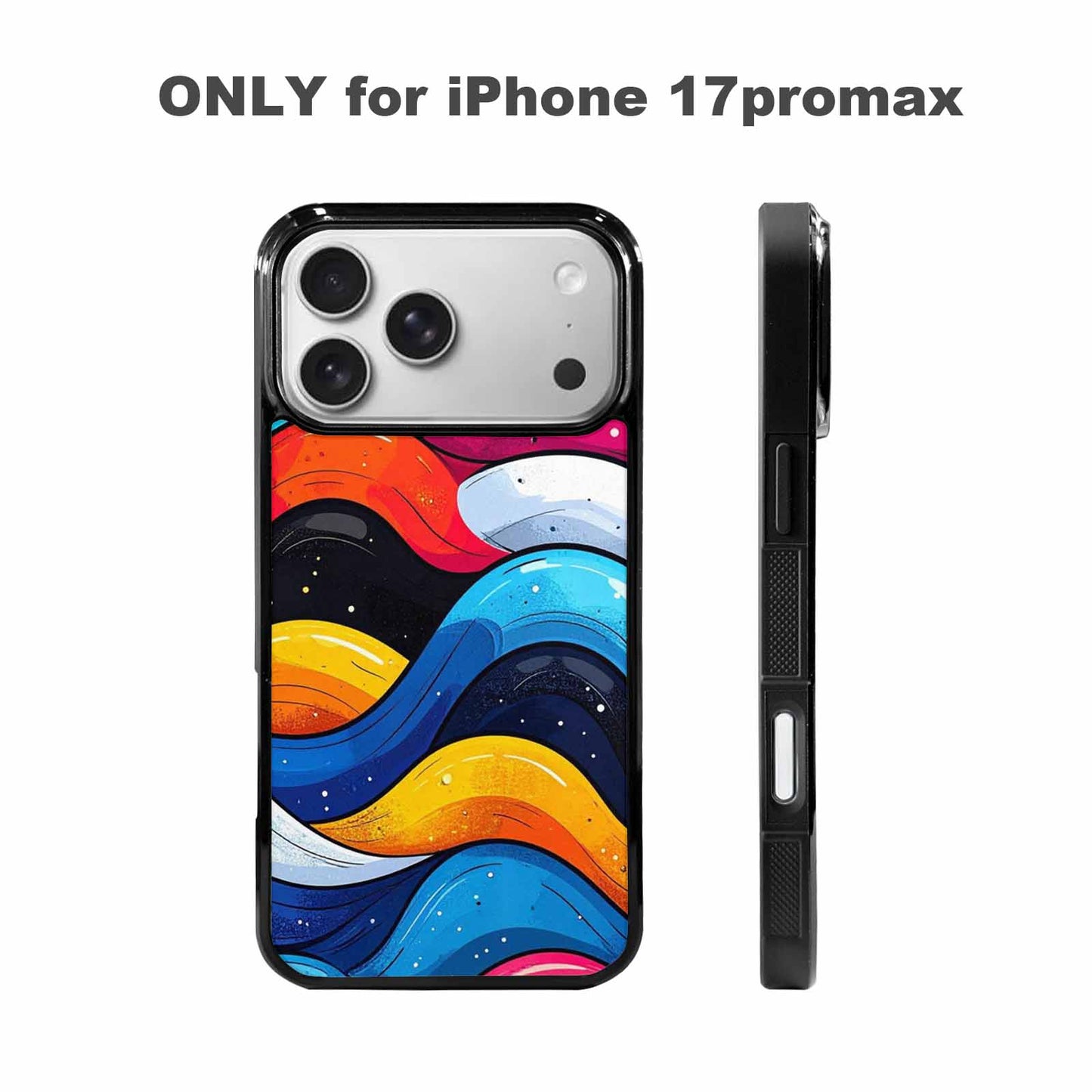 iPhone 17 Pro Max Case — Glossy Winter Wave Cartoon Cute, Custom Print Case Cover