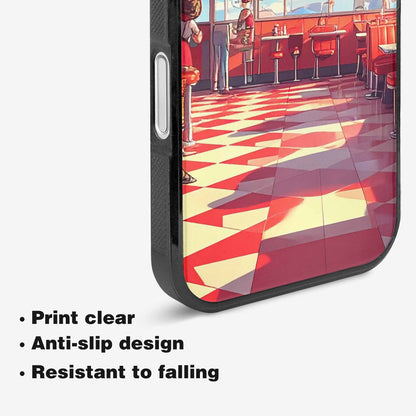 iPhone 16 Plus Case — 1950s Diner Cartoon Art Pattern, Original Design Phone Case