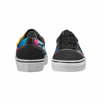 WOMEN'S Melting Aliens Lace-Up Canvas Vivid Custom Sneakers