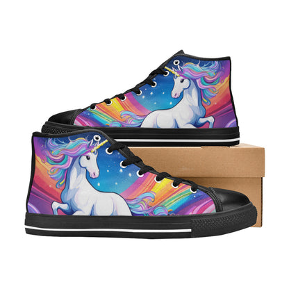 WOMEN'S Unicorns Abstract Art High Top Canvas Wallpaper Art Custom Sneakers