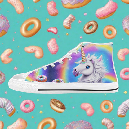 Butterfly Rainbow Vivid Multicolor Unique WOMEN Bold Art - Freaky Shoes | Custom Art Sneakers