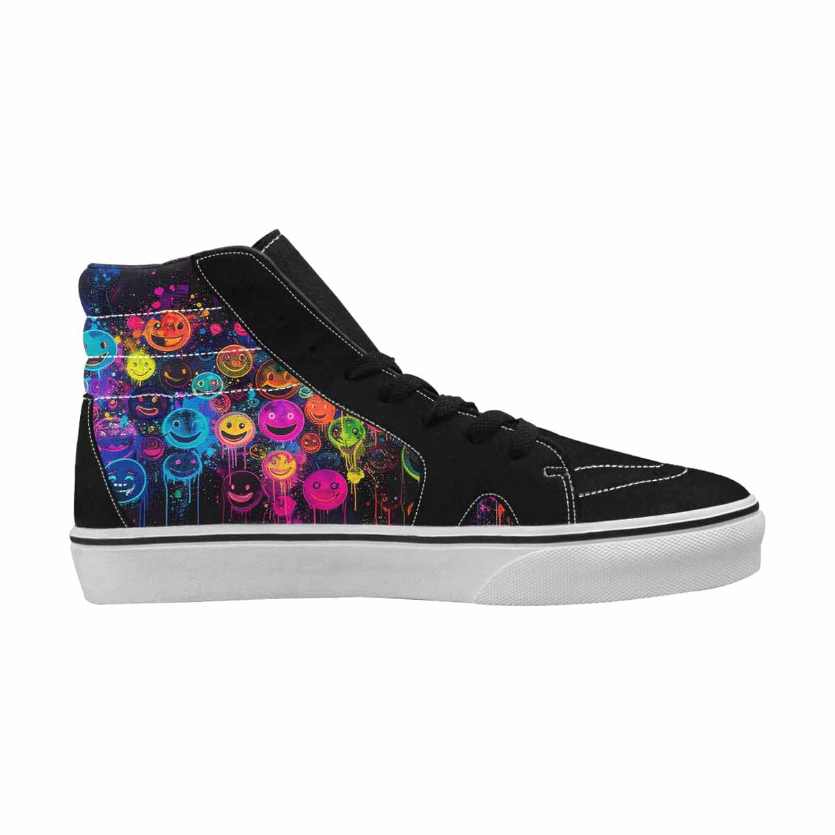 MEN'S Smiley Faces × Glow High Top Canvas Cottagecore Custom Sneakers