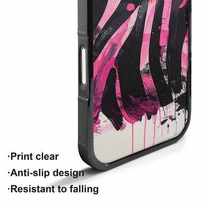 iPhone 17 Case — Black &amp; Pink Ink Animal Print, Unique Phone Case Design