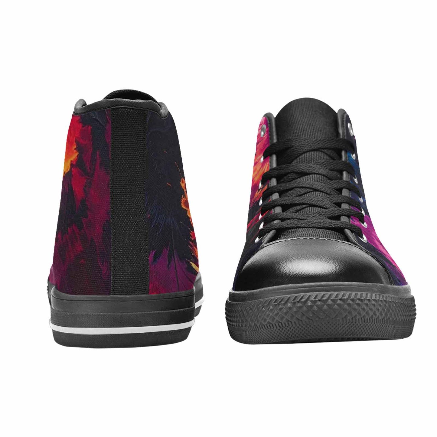 WOMEN'S Tie Dye Dark High Top Canvas Aesthetic Shoes