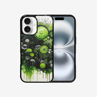 iPhone 16 Case — Sea Creature Burst Black Green Ink, Custom Made Phone Cover