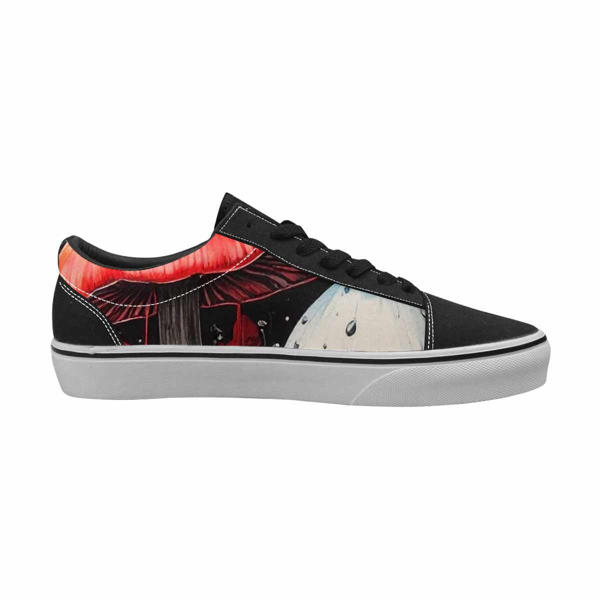 WOMEN'S Rainbow Drip Mushrooms Lace-Up Canvas Dark Academia Custom Sneakers