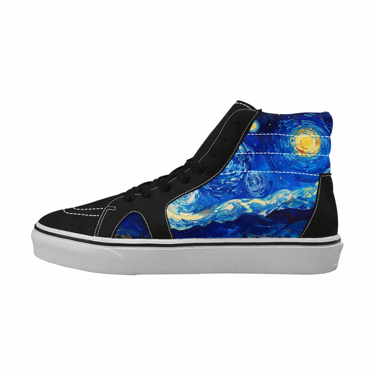 WOMEN'S Starry Night Van Gogh High Top Canvas Vibrant Chaos Shoes