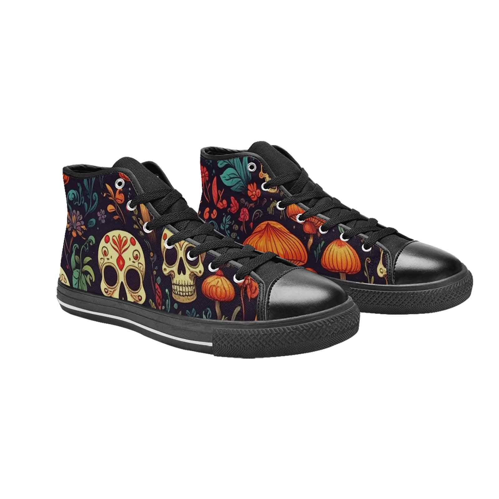 WOMEN'S Mushrooms And Skulls High Top Canvas Aesthetic Shoes