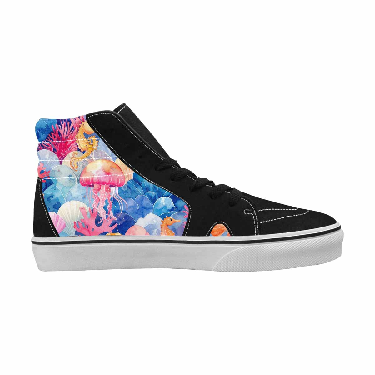 WOMEN'S Fish Scale Coral High Top Canvas Wallpaper Art Shoes