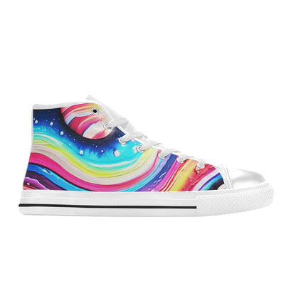 MEN'S Acrylic Colorful Galaxy Arts High Top Canvas Cottagecore Custom Shoes