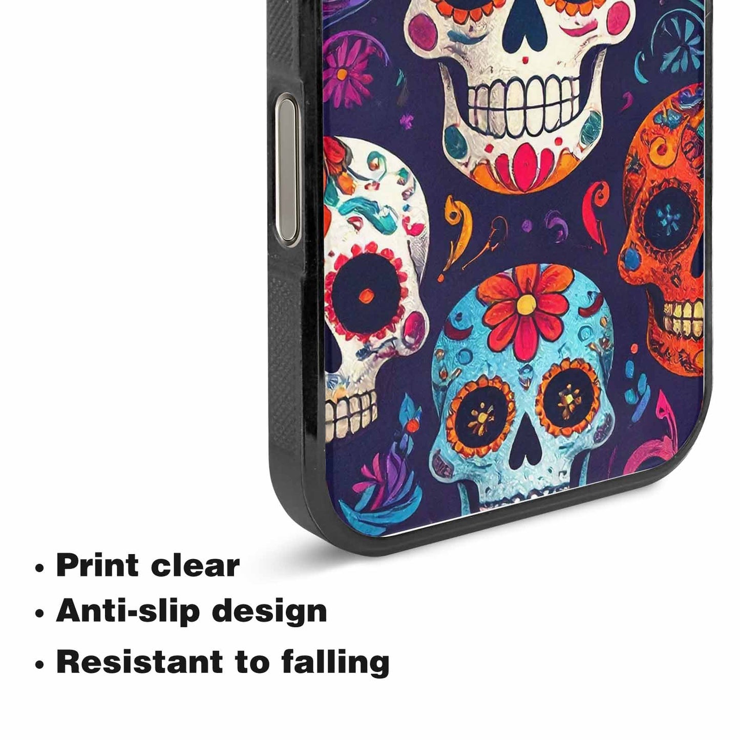 iPhone 15 Pro Max Case — Day Dead Sugar Skull Art 100s, Custom Made Phone Cover