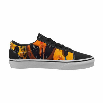 WOMEN'S Smiley Faces Lace-Up Canvas Melting Art Custom Sneakers
