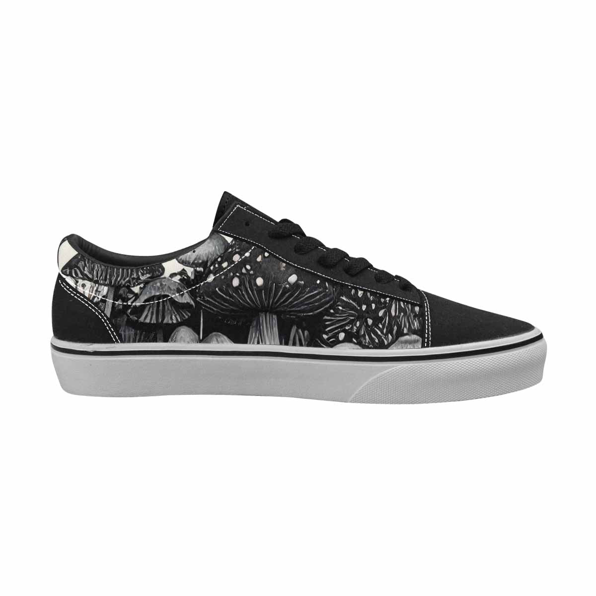 WOMEN'S Mushrooms (general) Lace-Up Canvas Melting Art Sneakers