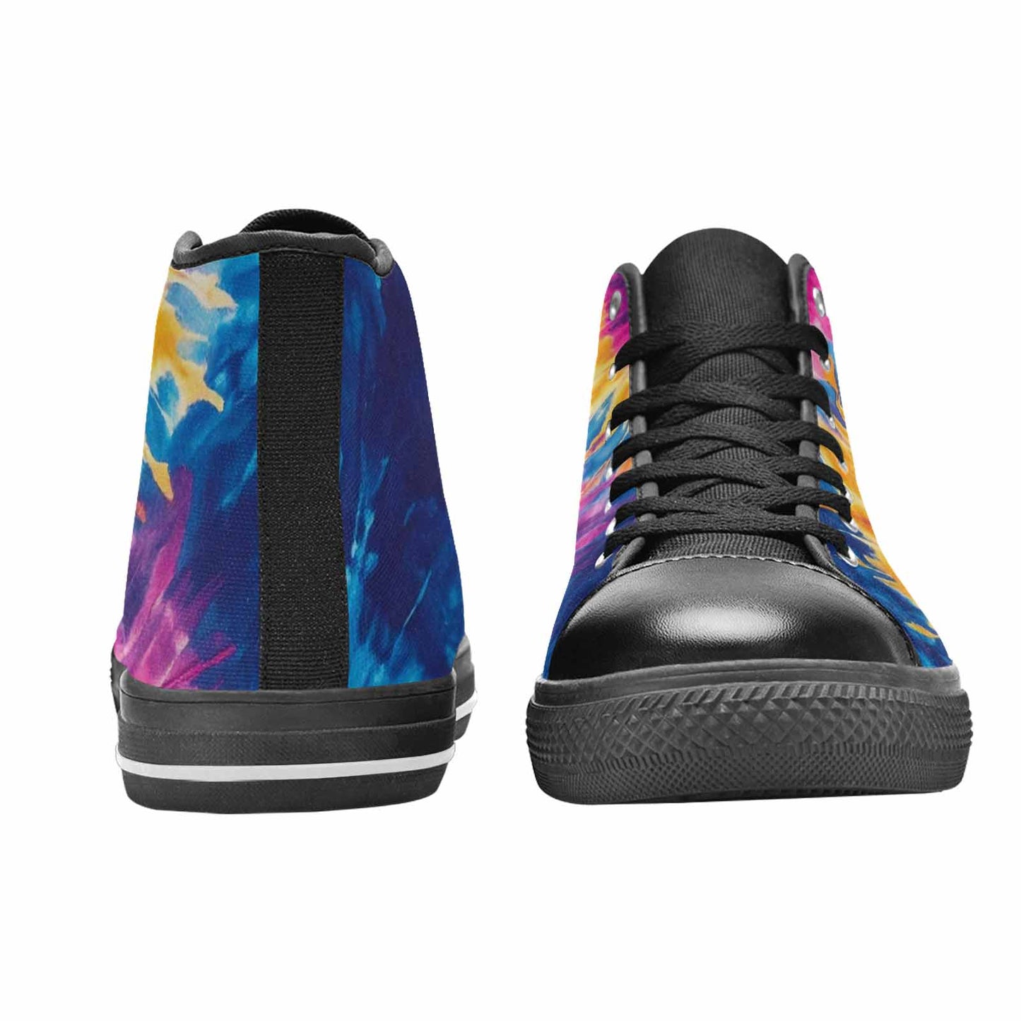 MEN'S Tie Dye Swirl High Top Canvas Cottagecore Custom Sneakers