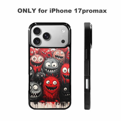 iPhone 17 Pro Max Case — Black &amp; Red Ink Cartoon Cute, Custom Art Phone Cover