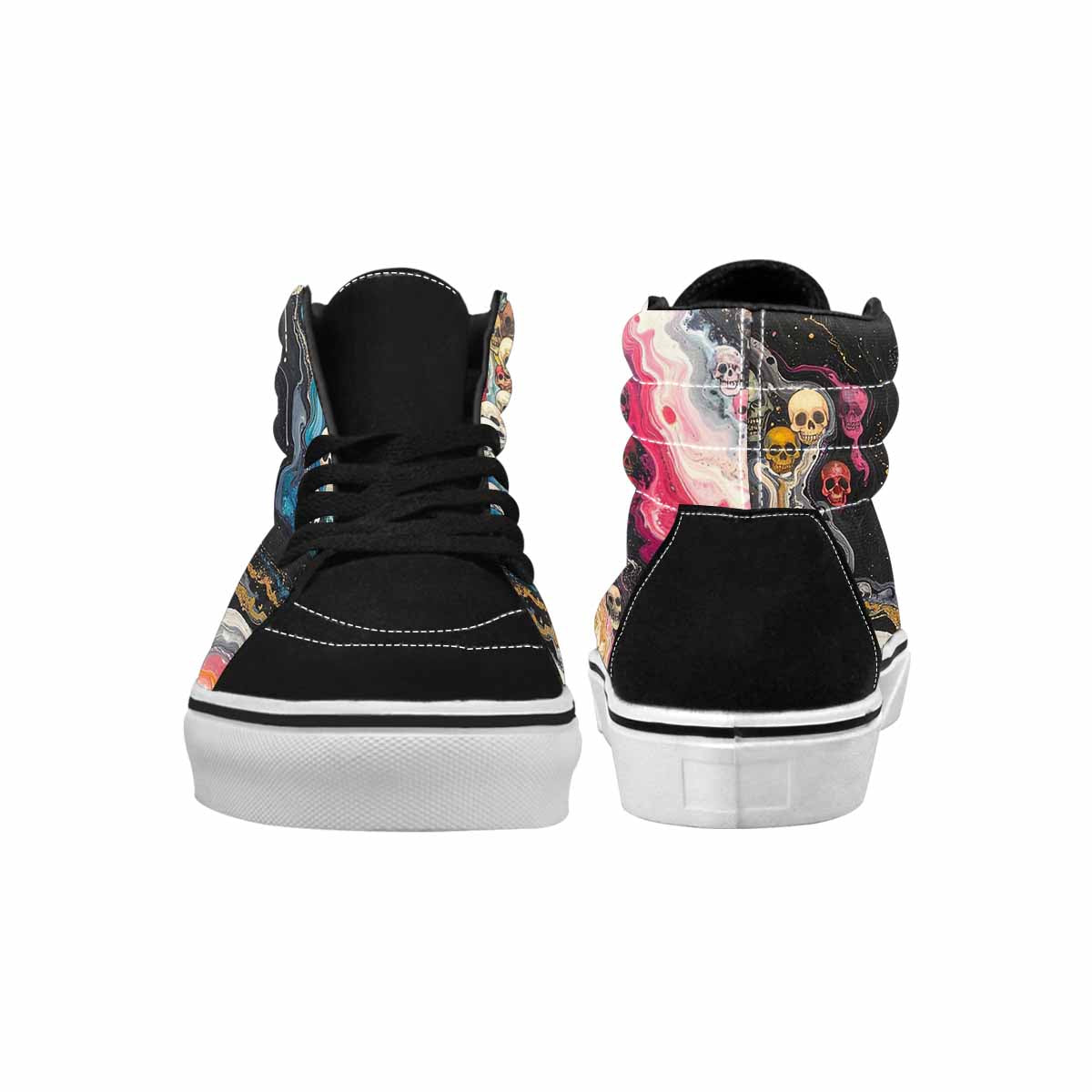 MEN'S Skulls  Marble Skulls High Top Canvas Cottagecore Custom Sneakers