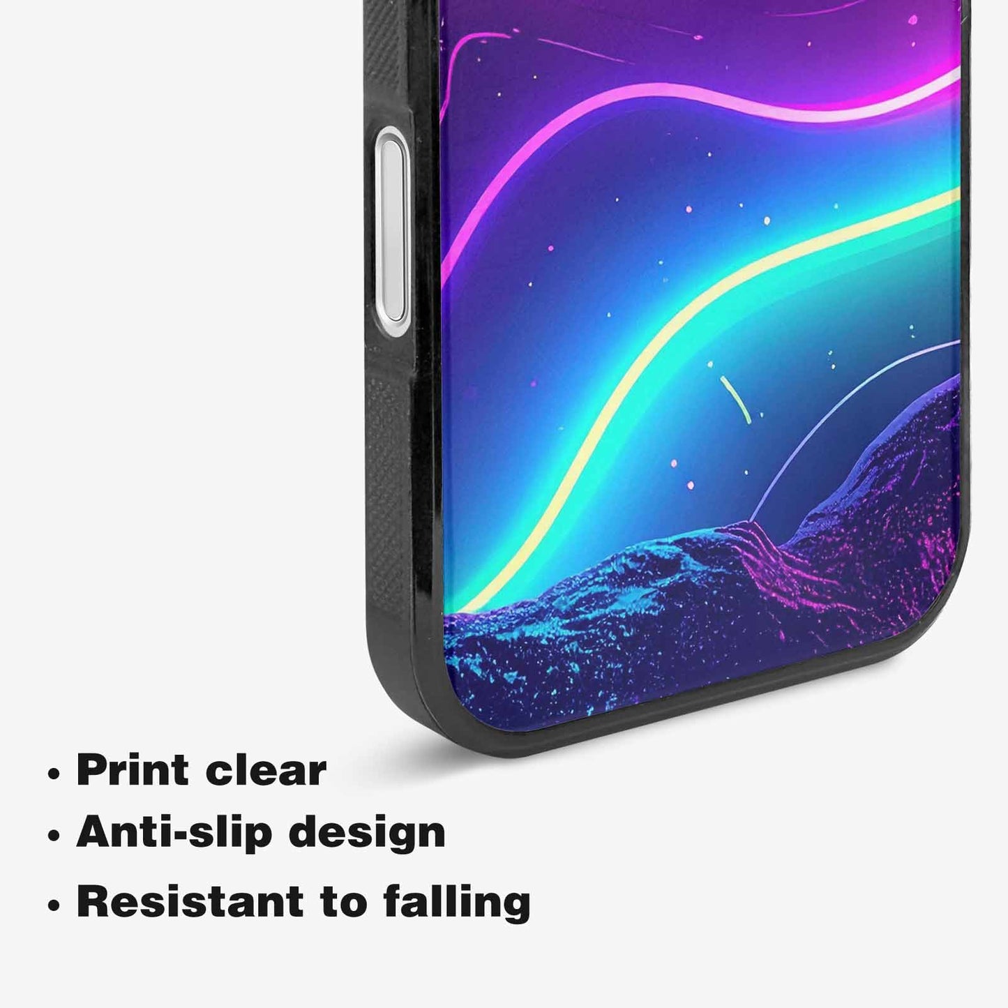 iPhone 16 Plus Case — 1980s Neon Cartoon Art Pattern, Custom Printed Phone Case