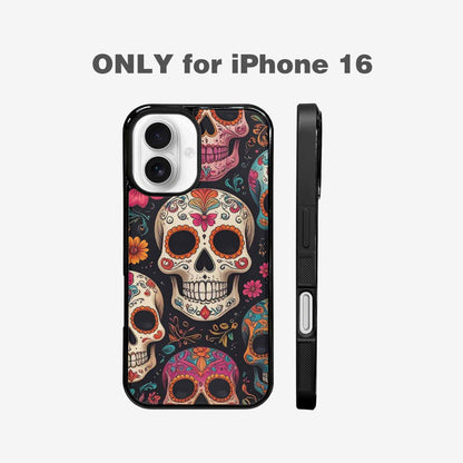 iPhone 16 Case — Smaller Skulls Overlapping Seamless Pattern Of, Custom Made Phone Cover
