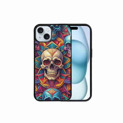 iPhone 15 Plus Case — Sacred Geometry Lots Of Skulls Seamless, Custom Phone Case