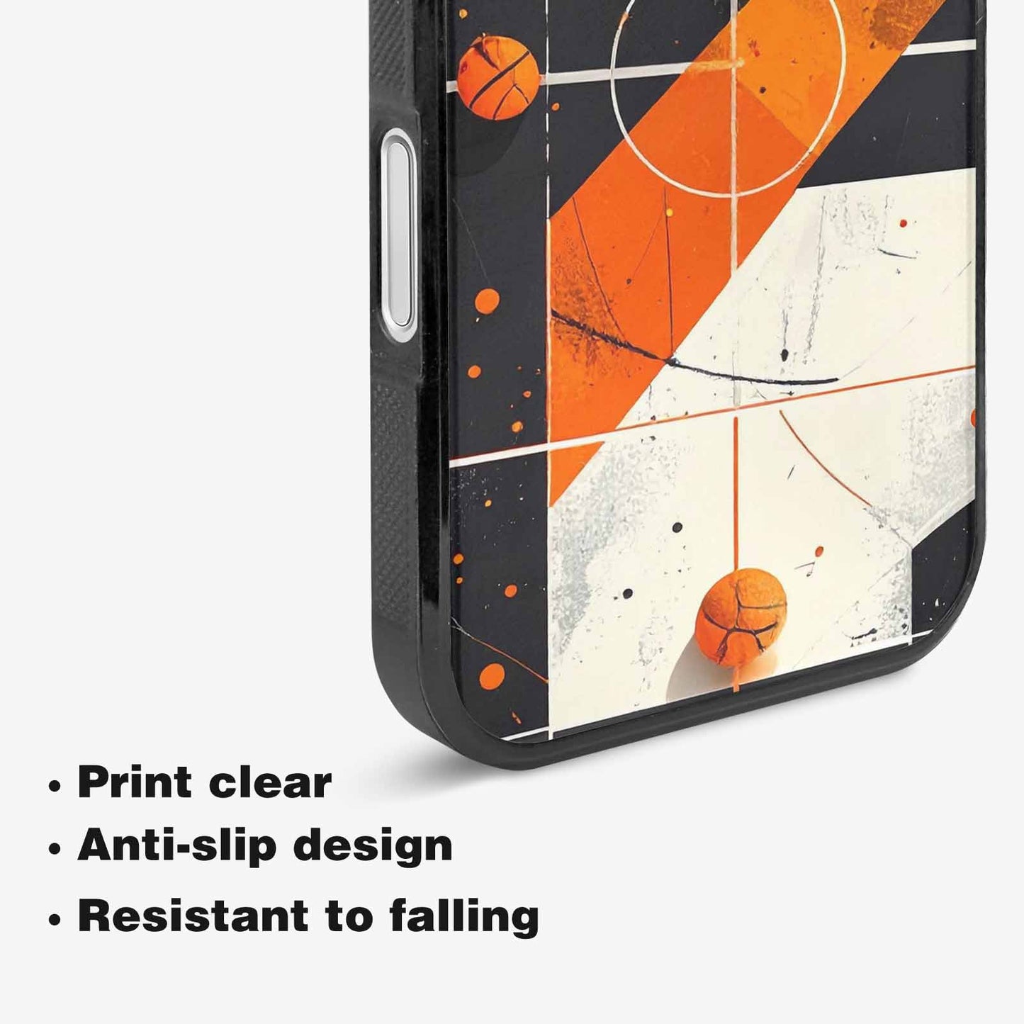 iPhone 16 Plus Case — Basketball Pattern Court Lines And Balls, Original Design Phone Case