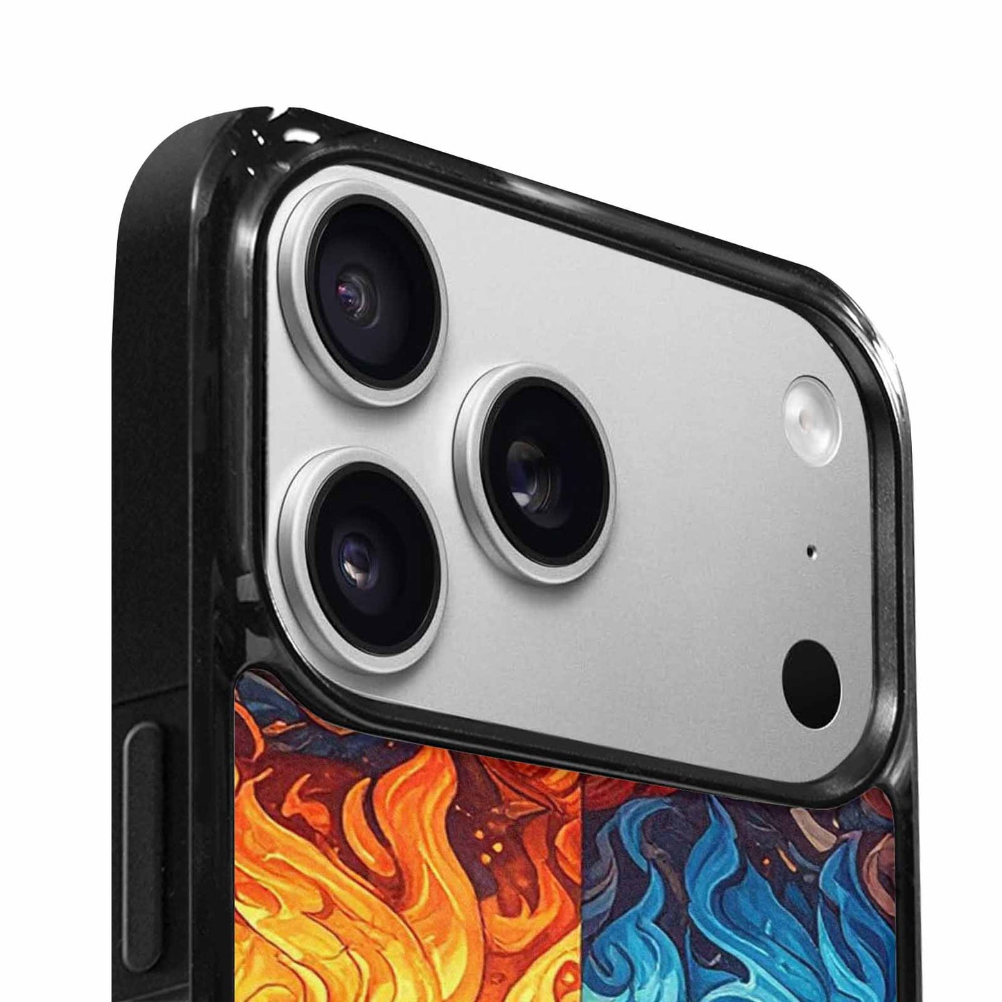 iPhone 17 Pro Max Case — Small Fire Flame Pattern, Original Art, Original Design Phone Case
