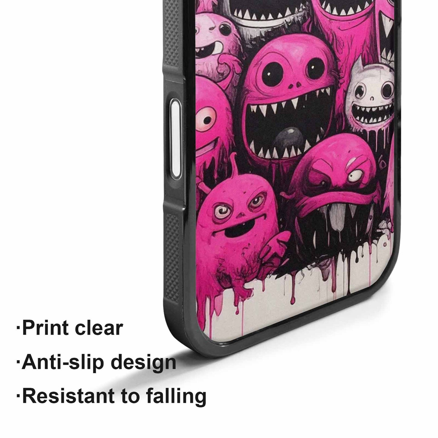 iPhone 17 Case — Monsters (general) Black &amp; Cartoon Cute, Custom Print Case Cover