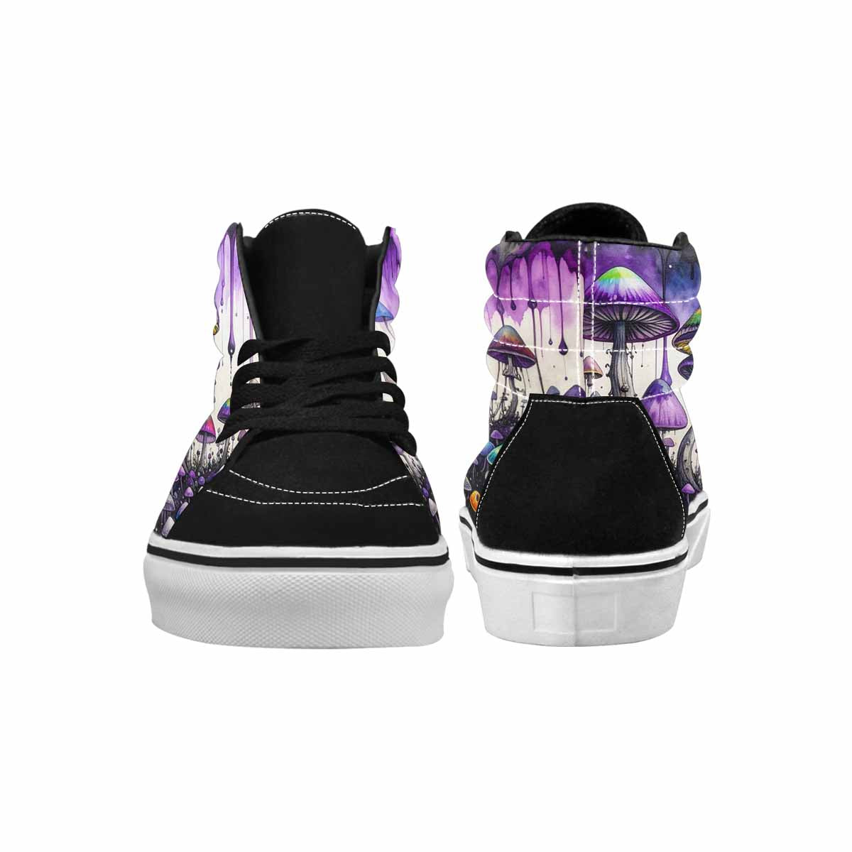 MEN'S Rainbow Drip Mushrooms High Top Canvas Neon Fantasy Shoes
