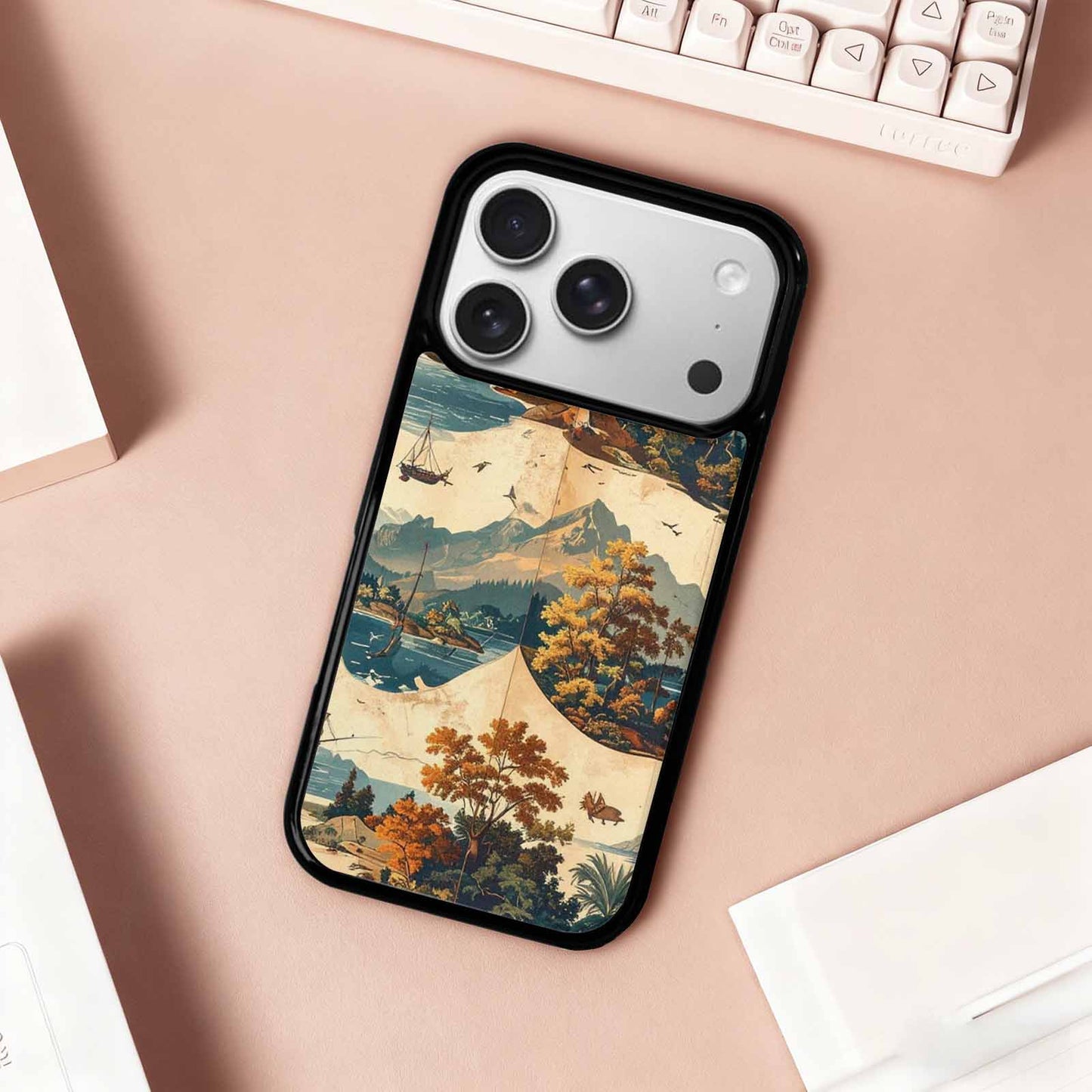 iPhone 17 Pro Case — Vintage Travel Artwork Pattern Retro Vintage, Custom Designed Case Cover