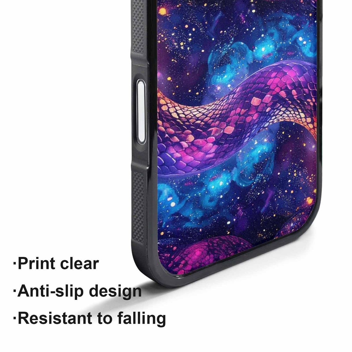 iPhone 17 Pro Max Case — Galaxy Snake Print Galaxy Space, Custom Printed Phone Case