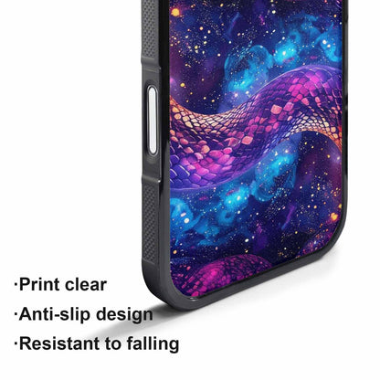 iPhone 17 Pro Max Case — Galaxy Snake Print Galaxy Space, Custom Printed Phone Case