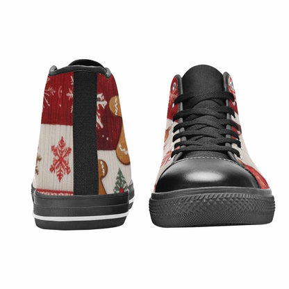 WOMEN'S Christmas Holly Snowflake High Top Canvas Surreal Shoes
