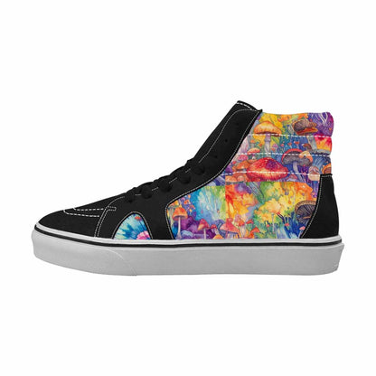 MEN'S Mushrooms  Tie Dye High Top Canvas Wallpaper Art Sneakers