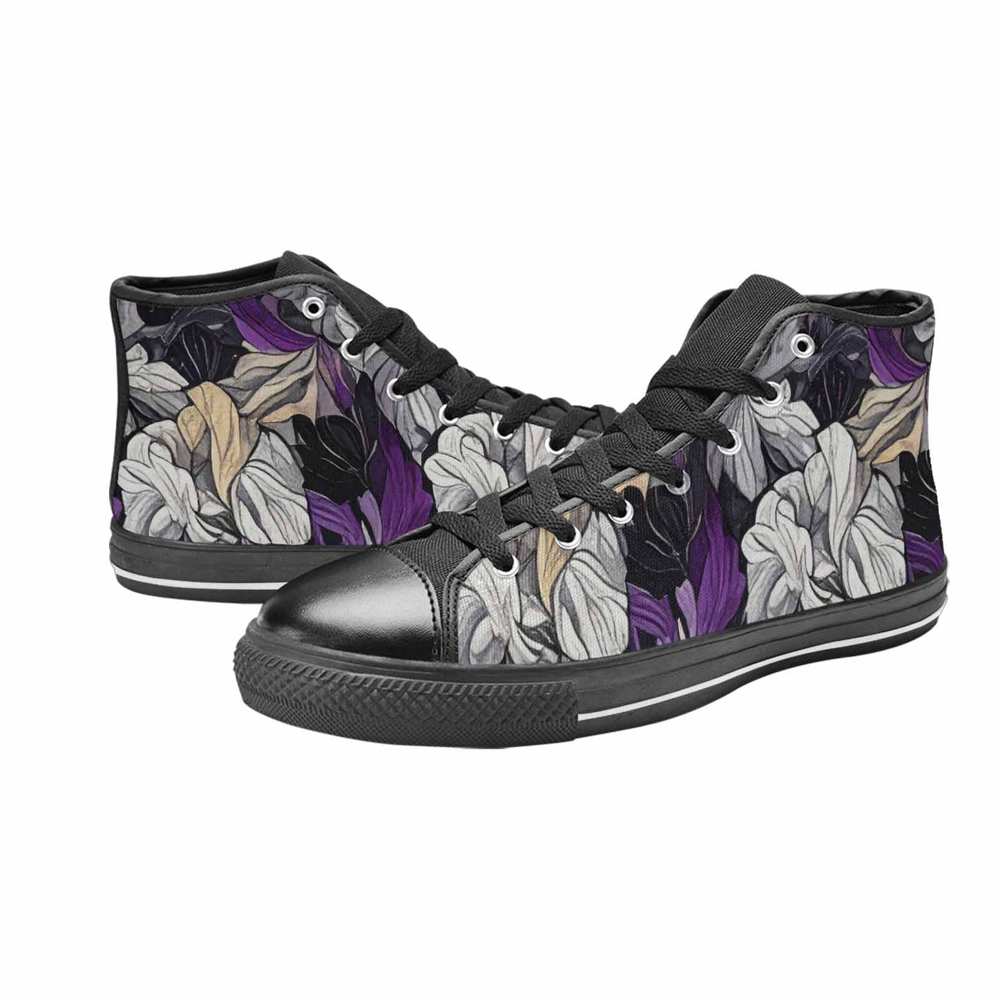 MEN'S Asexual Flag Color High Top Canvas Aesthetic Custom Shoes