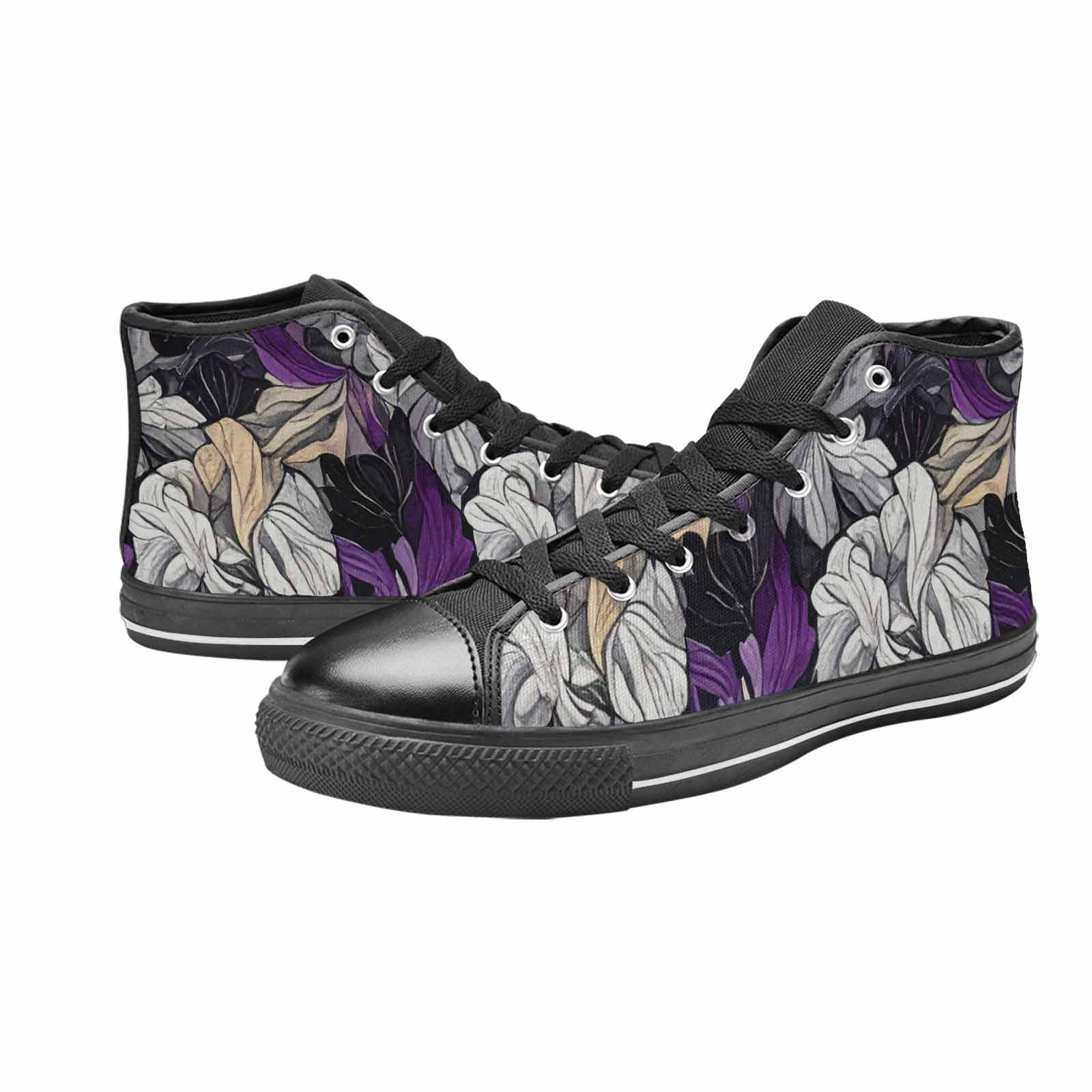 MEN'S Asexual Flag Color High Top Canvas Aesthetic Custom Shoes