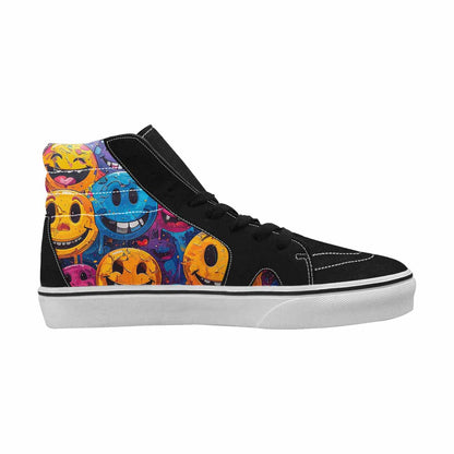 MEN'S Melting Moon Smiley High Top Canvas Dreamlike Custom Shoes