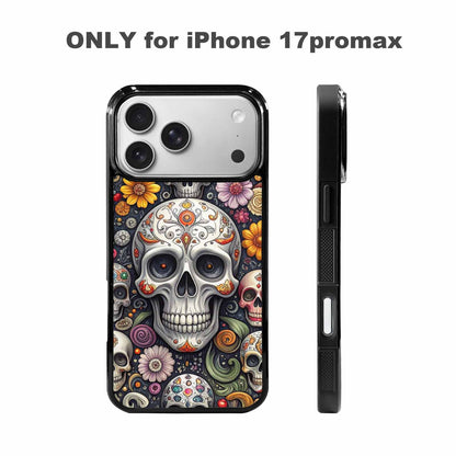 iPhone 17 Pro Max Case — Greyscale Black And White Gothic Skulls, Customized Protective Case