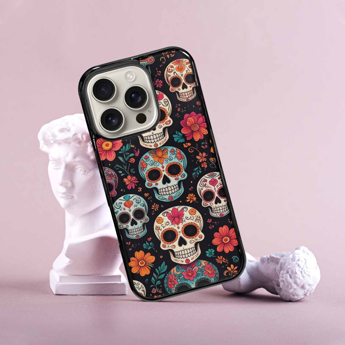 iPhone 16 Pro Case — Dia De Los Muertos Sugar Skull, Custom Made Phone Cover